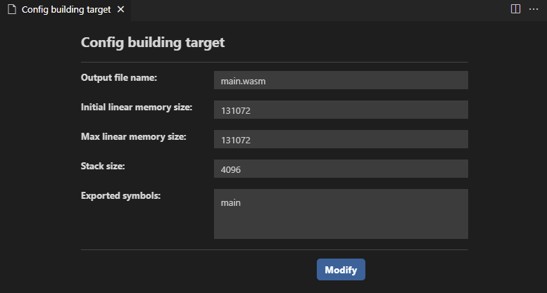 config building target